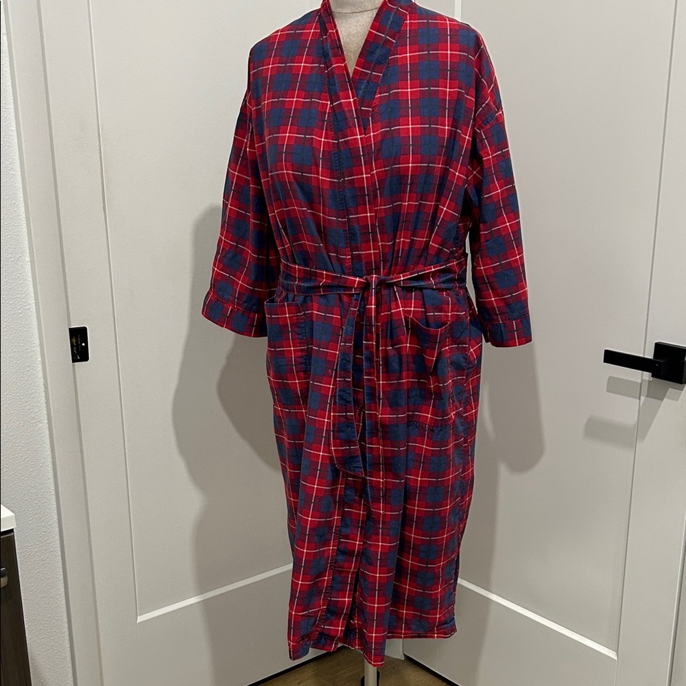 Vintage 80βs Christian Dior Tartan Plaid Robe / OSFM